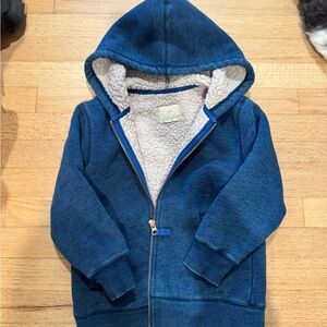 Boden Navy Kids Fleece-Lined Jacket